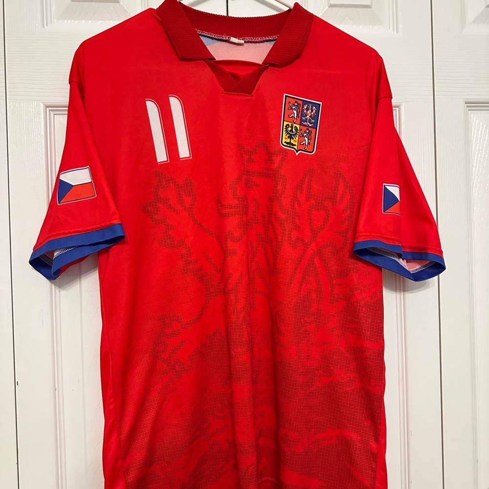 Vintage Czech Soccer Jersey. Nedved. National Team Jersey.